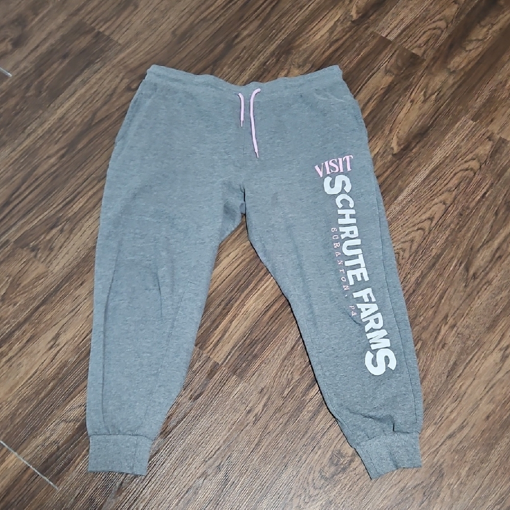 The Office - Gray Joggers with Pink Highlights "Schrute Farms", Women's XXL